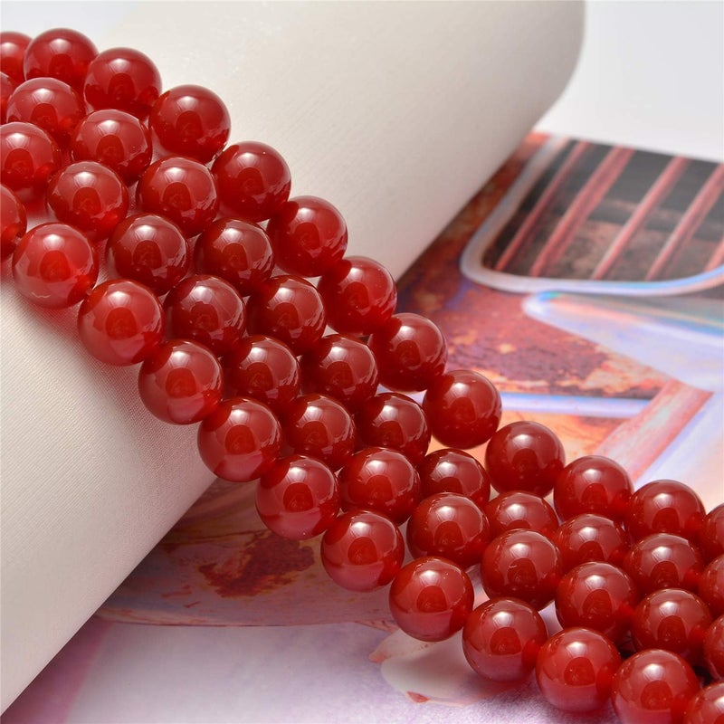 NCB 200PCS 8mm Gorgeous Natural Carnelian Gemstone Smooth Round Loose Beads for Jewelry Making (Carnelian, 8mm 200Beads) - Image 3